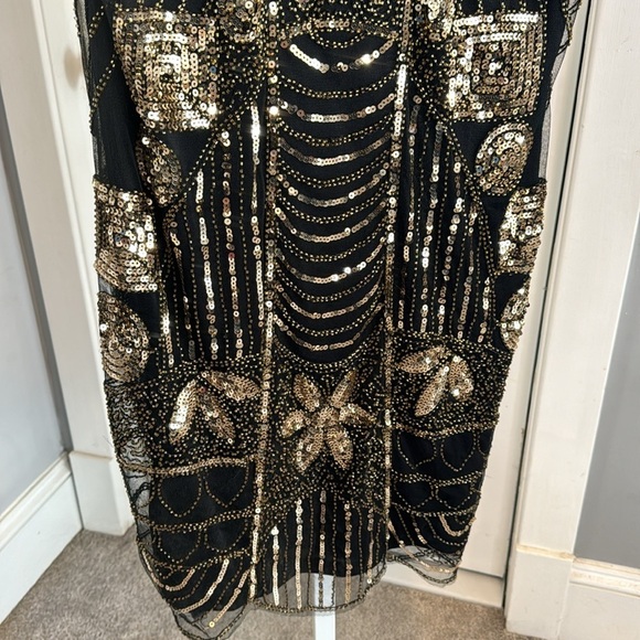 Pretty Guide Black and Gold Sequin tank dress XXL new year holiday formal - Picture 4 of 15